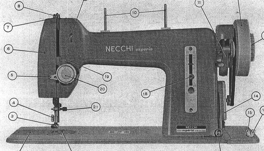 Necchi Esperia manual for sewing machine instructions enlarged hard