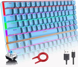 Gaming Mechanical Keyboard Wired Usb Metal Mechanical Blue Switch Computer - £26.31 GBP