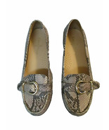 Cole Haan Leather Snakeskin Embossed Moc Loafer Shoe 7.5B D36463 EUC Gol... - $40.99