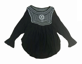 Free People Womens Top Long Sleeve Cosy Fit Stylish Soft Black Size Xs - £38.89 GBP