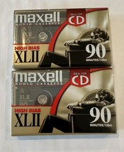 Lot Of  2 Maxell XLII 90 minute High Boas Blank Audio Cassettes - NEW SEALED - $12.59