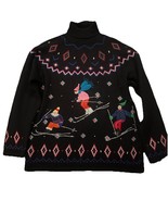 Designers Originals Studio Black Sweater Ski Winter Holiday Snow Ugly Ch... - $552.31 MXN