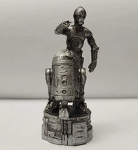 2005 Star Wars Saga Edition Chess - C-3PO / R2D2 Silver Rook Figure Piec... - $10.46
