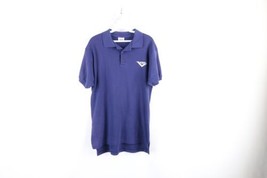 Vintage 80s Pony Mens Medium Faded Spell Out Mesh Collared Golf Polo Shirt Blue - £23.61 GBP