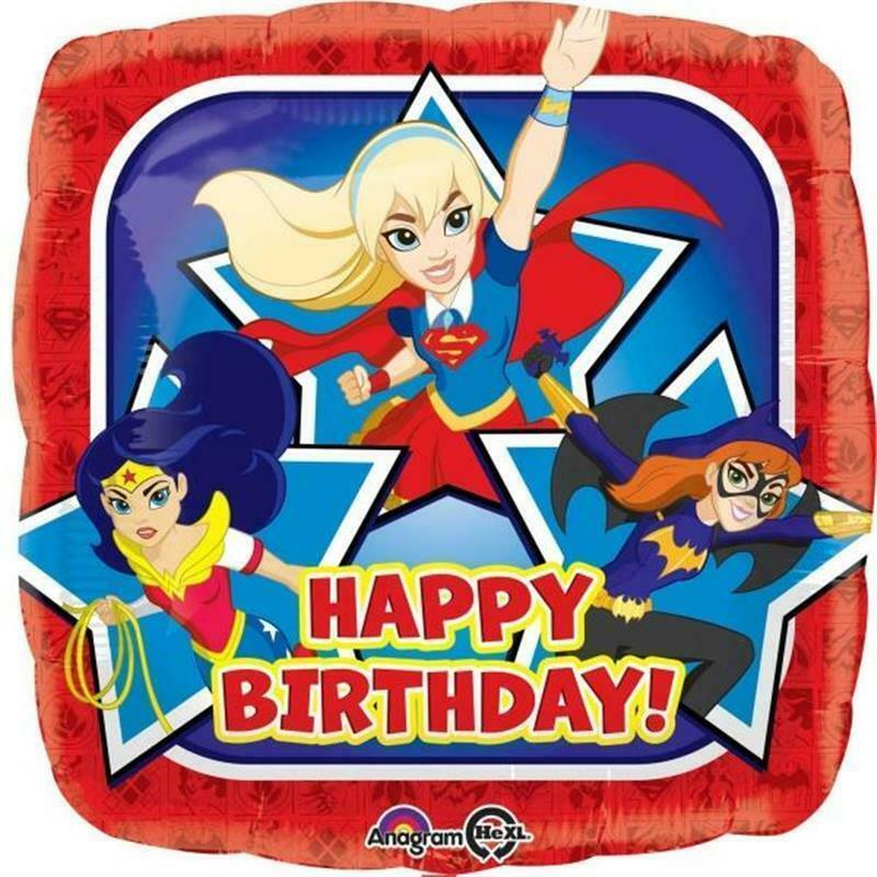 DC Super Hero Girls 18&quot; Square Foil Mylar Balloon Happy Birthday Party S... - $2.59