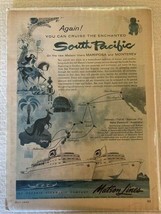 1956 Matson Lines Ocean Liner Cruise Ship South Pacific art Vintage Print Ad - £5.41 GBP