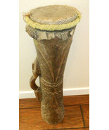 Middle Sepik River, New Guinea, Tribal Drum with original snakeskin head... - $1,523.75 CAD