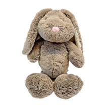 Pier 1 One Bunny Plush 14 Inch Brown Rabbit Stuffed Animal Toy Sewn Eyes - £11.53 GBP