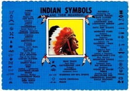 Indian Symbols Postcard Meanings Chief Headdress Feathers Used - $2.16
