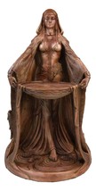 Celtic Irish Triple Goddess Mother Of All Gods Danu 15&quot;H Statue In Faux Red Clay - £67.93 GBP