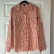 EUC LRL Lauren Jeans Co. Lightweight Adjustable Sleeves Shirt Women’s Si... - $23.84