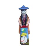 Elegant￼ Hand Painted 12” Statue Ceramic Souvenir Progreso Yucatan Mexico - £20.02 GBP