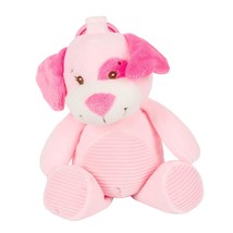 KellyToy Pink Dog Plush Toy Rattle Hanger Sensory Crinkle Ribbed Puppy - £12.53 GBP