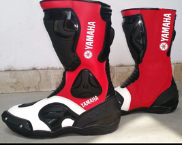 Red Yamaha Cowhide Motorbike leather boots Ce Approved  - $150.00