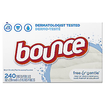 Bounce 24684 Unscented Gentle Fabric Softener Dryer Sheets - 240 Pieces - £9.00 GBP