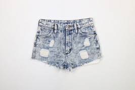 Vintage 90s Wrangler Womens 30 Distressed Acid Wash Custom Cut Denim Shorts USA - £37.95 GBP