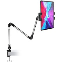 Adjustable Tablet Mount Holder, 35&quot; Desk/Bed Clamp Phone Ipad Stand With Foldabl - £71.92 GBP