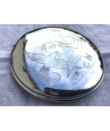 Large Sterling Silver Compact Birds Pattern Vintage 3” Wide - £106.43 GBP