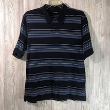 Quicksilver Polo Shirt Mens XL Blue Striped Casual Short Sleeve Cotton EUC - £10.05 GBP