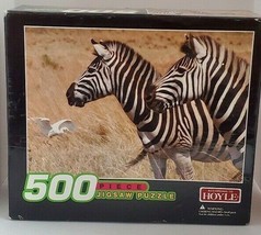 According to Hoyle Zebras 500 Piece Jigsaw Puzzle 13.5&quot; x 19&quot; Factory Ne... - $9.49