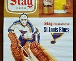 Vintage Stag Beer Presents 1975 St Louis Blues Hockey KPLR TV 11 Store Sign - £117.94 GBP