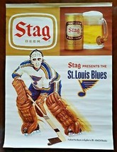 Vintage Stag Beer Presents 1975 St Louis Blues Hockey KPLR TV 11 Store Sign - £117.26 GBP