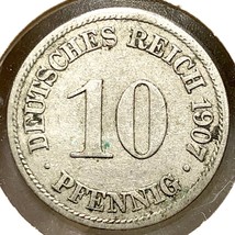 1907 A German Empire 10 Pfennig Coin - £6.65 GBP