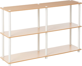 3-Tier Double Size Storage Display Rack, Beech/White - £59.01 GBP