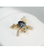 Crown Trifari Jelly Belly Frog Brooch Pin Jeweled Alfred Philippe Cabochon - $431.08 CAD