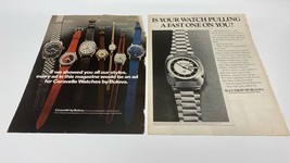 Menge 2 Vintage Bulova Accutron &amp; Caravelle Aufdruck Anzeige - £27.41 GBP