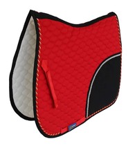 Horse Quilted ENGLISH SADDLE PAD Tack Trail Riding Red Black 72F11 - $38.60