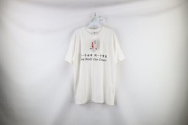 NOS Vtg Large Spell Out 2008 Olympics Beijing Short Sleeve T-Shirt White - £31.57 GBP