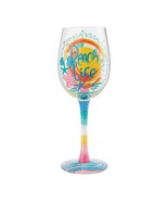 Lolita Beach Life &quot;Designs by Lolita&quot; Wine Glass 15 oz Gift Boxed Hand P... - £31.32 GBP