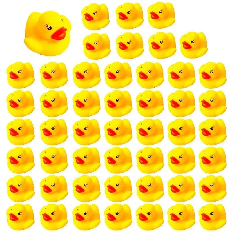 50/100pcs Squeaky Rubber Duck Duckie Float Bath Toys Baby Shower Water Toys for - £15.90 GBP+