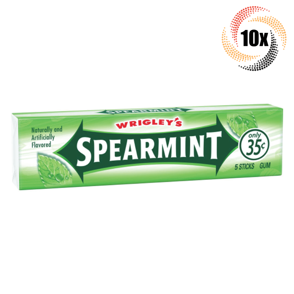 10x Packs Wrigley&#39;s Spearmint Chewing Gum ( 5 Sticks Per Pack ) Fast Shi... - $8.52