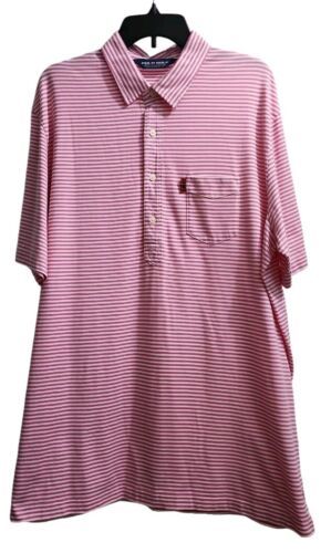 Polo Golf Ralph Lauren Mens Size XL Polo Shirt Pink Striped - $35.27