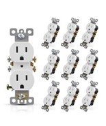 10 Pack Outlet Receptacle 125V 15 Amp Duplex Residential Dual Electrical... - $8.48