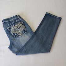 Apt 9 Capri Jeans Women’s Sz 4 (27×25) Low-Rise Embroidered Rhinestones Stretch image 2