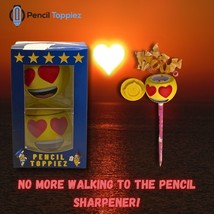 Pencil Toppiez! Premium Heart Eyes Emoji Multipurpose Pencil Topper (pack of 2) - £12.98 GBP