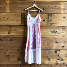 8 - Love Shack Fancy $285 Pink Silky Lace Detail Josette Midi Slip Dress... - $120.00