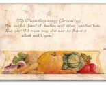 Thanksgiving Greeting Poem Pumpkin Harvest Scene DB Postcard Z7 - $2.92