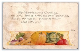 Thanksgiving Greeting Poem Pumpkin Harvest Scene DB Postcard Z7 - £2.29 GBP