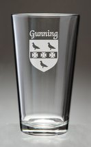Gunning Irish Coat of Arms Pint Glasses - Set of 4 (Sand Etched) - £53.35 GBP