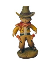 Anri Ferrandiz Italy Hand Carved Figurine wood Vtg Signed RARE Cowboy Draw West - £38.88 GBP
