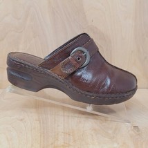 BOC Born Women&#39;s Clogs Size 8 M Concept Brown Leather Casual Buckle Shoes - £17.53 GBP