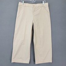 Intro Women Pants Size 10 Tan Khaki Stretch Classic Straight Flat Front ... - £11.95 GBP