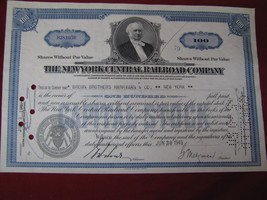 Vintage Original New York Central Railroad  Old Stock Exchange Certificate #1 - £19.73 GBP