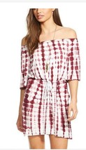 Chaser Women&#39;s Dress Tunic Wine Tie Dye Off Shoulder Size M NWT  - $49.50