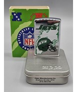 VINTAGE 1997 New York JETS Chrome Zippo Lighter #444 - NEW in PACKAGE  - £36.75 GBP