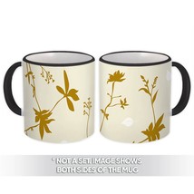 Field Flower Plant : Gift Mug Autumn Leaves Miss You Pattern Thanksgiving Fabric - £12.68 GBP